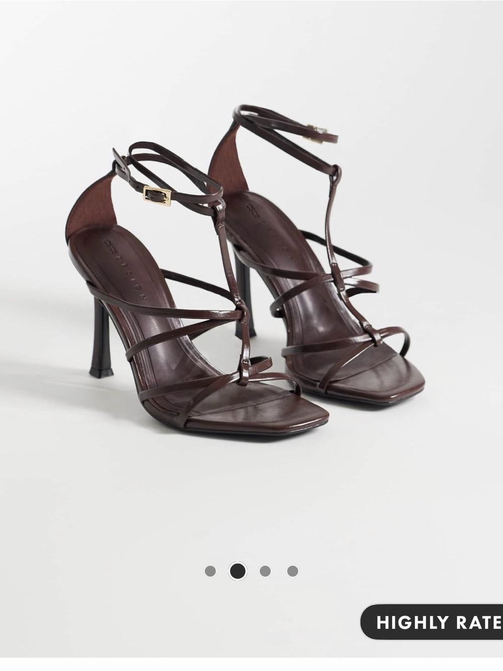 NWT ASOS design High Heel Strappy Sandals in Dark Brown - Women's Dress Heels